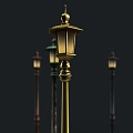 Retro Street Light Steampunk Street Light 3d model