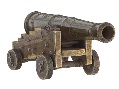 ancient cannon naval cannon ancient cannon retro cannon red cannon 3d model