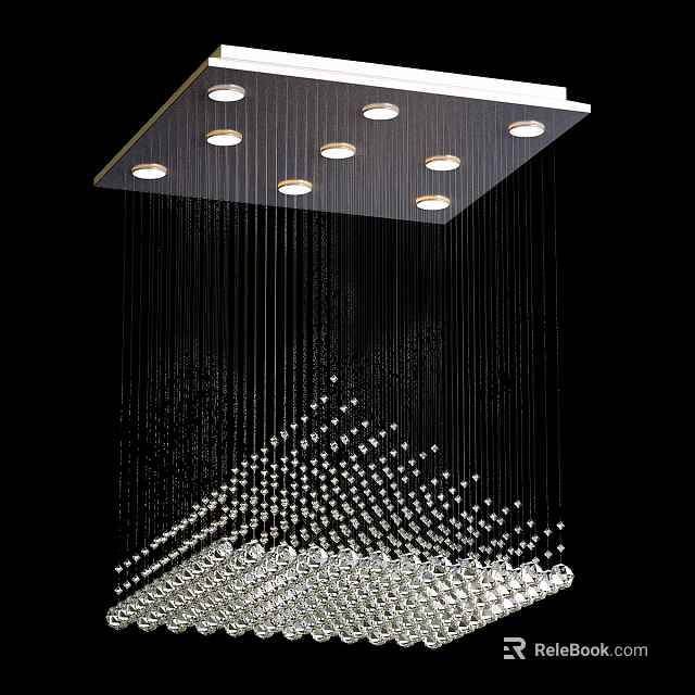 Modern Crystal Chandelier With Hanging Sparkling Crystals And Elegant Design 3d model 