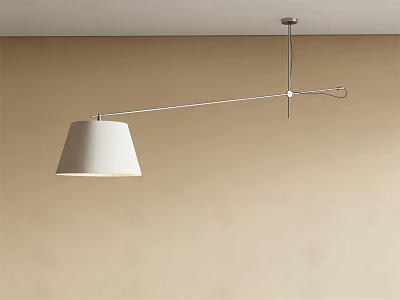 Sleek Modern Pendant Light With White Lampshade And Metal Frame Design 3d model