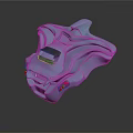 Sleek 3D Product Casing Design With Light Blue Body Red Accents And Dark Panel