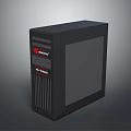 Megatronics Power Tech Black Desktop Computer Case With Modern Front Panel Ventilation Design 3d model