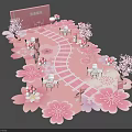 Romantic Pink Cherry Blossom Event Decor With Pathway Tables And Chairs