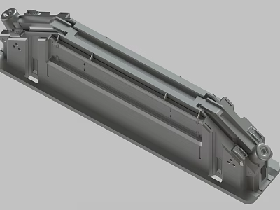 Gray Metal Mechanical Part Industrial Component With Holes And Frames 3d model