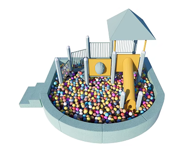 Modern amusement equipment children's ocean ball amusement castle 3d model