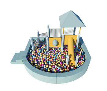 Modern amusement equipment children's ocean ball amusement castle 3d model