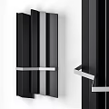 Modern Black Silver Vertical Geometric Decorative Structures With Metallic Accents