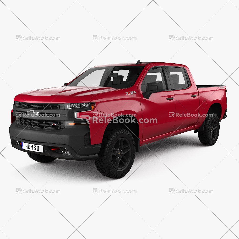 Hyundai Pickup Chevrolet Pickup Truck 3d model