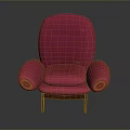 Pink Modern Armchair With Comfortable Upholstery Stylish Design And Wooden Legs