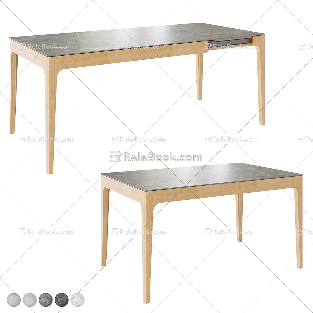 Nordic Simple Dining Table 3d model