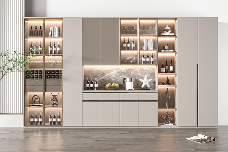 Modern Wine Cabinet 3d model