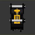Black Metal Clothing Accessory With Yellow Details And Silver Bars