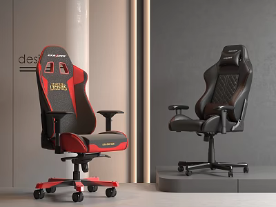 Red Black And Black Ergonomic Gaming Office Chair With Adjustable Armrests And Swivel Casters 3d model