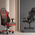 Red Black And Black Ergonomic Gaming Office Chair With Adjustable Armrests And Swivel Casters