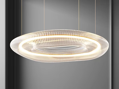 Elegant Modern Round Transparent Chandelier Featuring Layered Structure And Warm Illumination 3d model