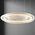 Elegant Modern Round Transparent Chandelier Featuring Layered Structure And Warm Illumination 3d model