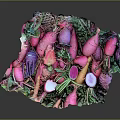 Vibrant Colorful Fresh Vegetables Including Pink Radishes Green Leaves And Orange Carrots