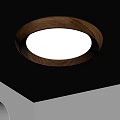 Modern Round Ceiling Mounted Light With Wooden Ring And White Glow 3d model