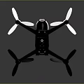 High Performance Black Quadcopter Drone With Propellers LED Lights And Control Panel