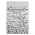 Modern background wall three-dimensional special-shaped wall decoration background modeling wall creative art square free fall modeling gradient combination 3d model