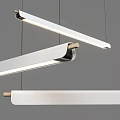 Modern Linear Pendant Light With Black Metal Frame And LED Lighting Design 3d model