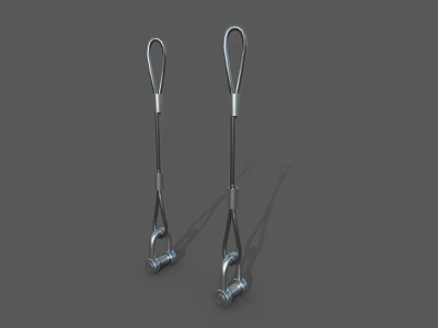 Pair of Stainless Steel Industrial Metal Clamps With Curved Handles And Base Grip 3d model