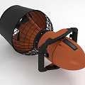 Orange And Black Portable Electric Fan With Protective Mesh Cover And Handle Design
