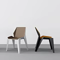 Sleek Modern Leisure Chairs Featuring Geometric Design In White And Orange