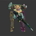 Modern Robot Mech Warrior Mech Soldier Machine Battlearm Mechanical Battlearm 3d model