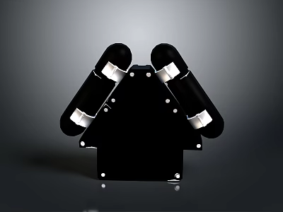 Modern Black Dual Salt And Pepper Grinder Set With Square Base Household Product 3d model