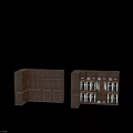 Traditional Wooden Wardrobe With Carved Details And Multiple Built In Doors