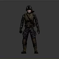 Tactical Combat Outfit Featuring Helmet Body Armor Knee Pads And Gloves