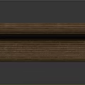 Simple Wooden Bench With Striped Design And Metal Legs For Indoor Use