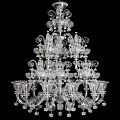 Elegant Multi Tiered Crystal Chandelier With Intricate Glass Ornate Details