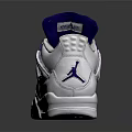 White And Blue Stylish Sneakers With Logo Accents And Air Cushion Midsole Design