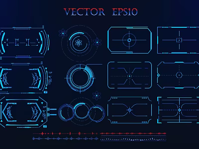 Technology Elements Technology Border Line Energy Box Technology Icon Data Icon 3d model