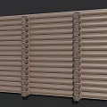 Light Brown Fence With Horizontal Slats And Modern Sleek Design
