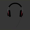 Black Over Ear Headphones With Red Accents Wired Design For Superior Audio Experience