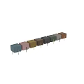 Modern Sofa Stools In Green Brown Gray With Velvet Upholstery And Golden Black Metal Legs