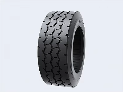 Black Heavy Duty Tire With Deep Interlocking Tread Pattern For Durable Use 3d model