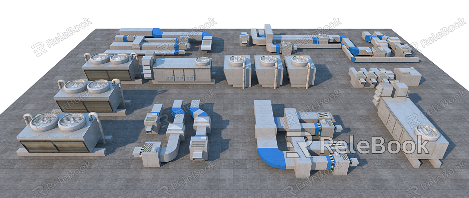 Industrial LOFT pipeline equipment model