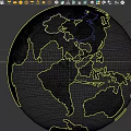 3D Blue Globe With Highlighted China Region And Latitude Lines On Starry Background