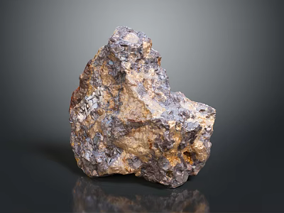 Natural Raw Stone Material With Rough Surface And Multi Colored Natural Textures 3d model