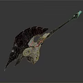 Futuristic Mechanical Device With Black Wing Shaped Parts And Metallic Long Handle
