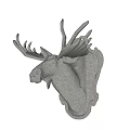 Elegant Deer Head Wall Decorative Ornament Set With Antlers And Frame