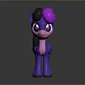 Cute Purple Cartoon Plush Toy With Pink Mane Tail Black Ears Stuffed Animal