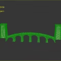 Architectural Model of Stone Arched Bridge with Twin Towers and Arched Structure