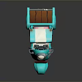 Turquoise Tricycle With Pink Seat Headlight Canopy And Small Cargo Basket