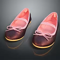 Kids Glittery Princess Shoes With Pink Straps Bowknot And Yellow Soles