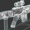 Advanced Modern Tactical Camouflage Rifle With Scope And Military Accessories